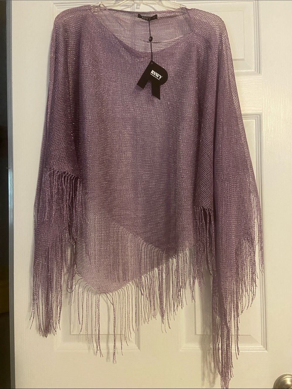 Lavender Metallic Crochet Top